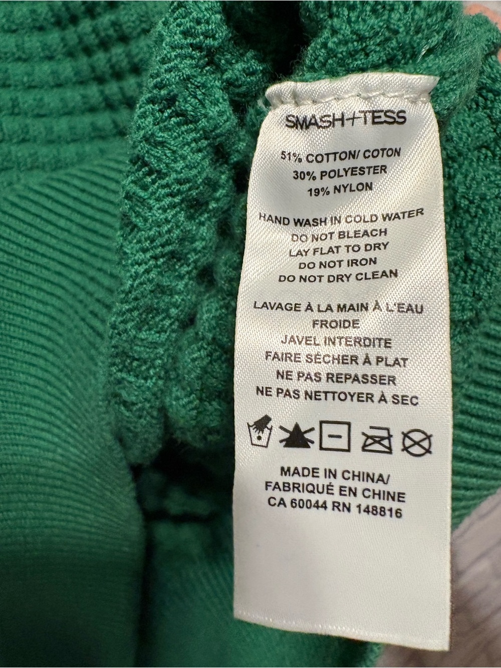 Smash + Tess Green Waffle-Knit Henley Sweater Tank XL-2XL - Picture 7 of 8